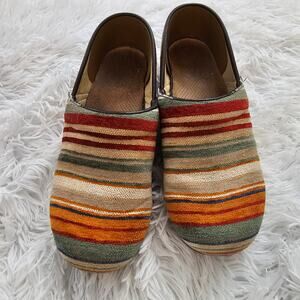 Dansko Vegan Multicolored Stripe Clogs Size 39